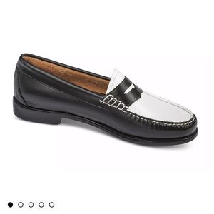 Black with white penny-loafers